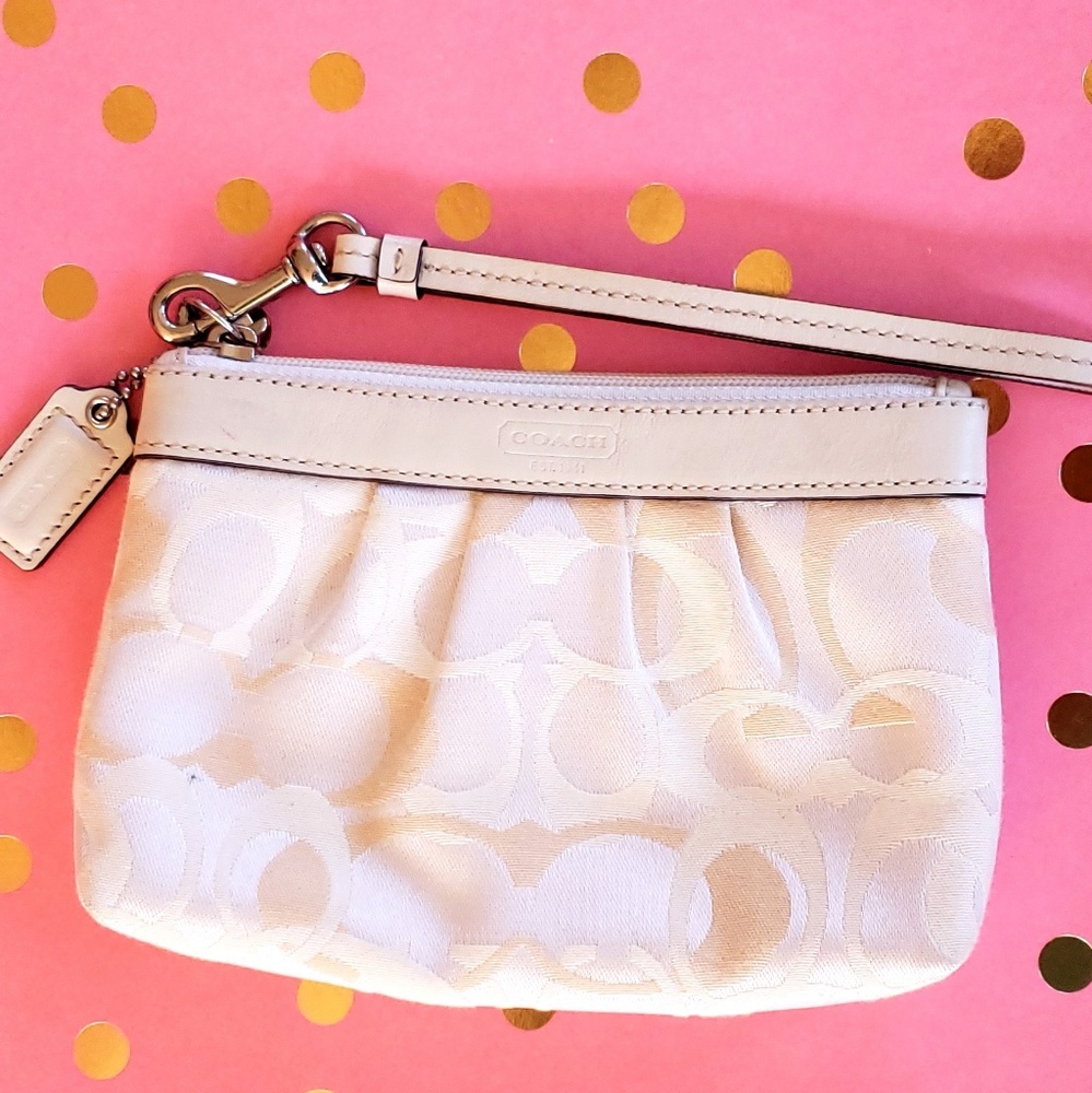 Coach Cream Wristlet